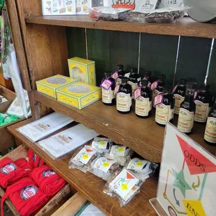 shelves of goods for sale