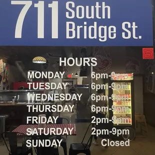 Address and hours