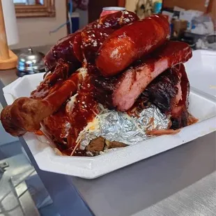 Turkey leg 4 meat potatoe