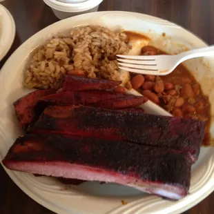 Famous ribs and hot links