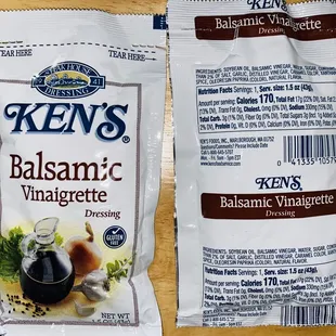 a bag of balsamic vinaigreate