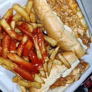 Buffalo chicken cheesesteak platter.