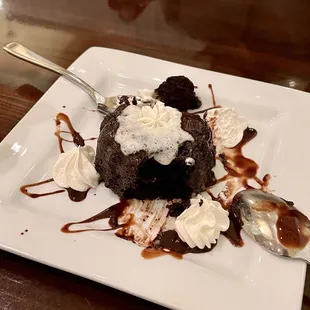 Molten lava chocolate cake.