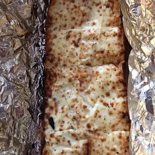 Garlic cheese bread.