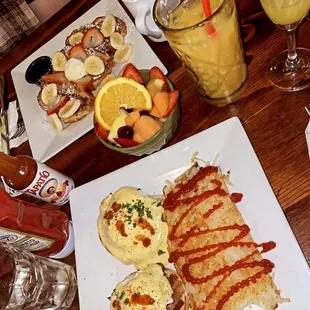 French toast, house benedict