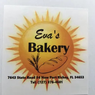 the logo of eva&apos;s bakery