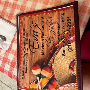 a menu for a mexican restaurant