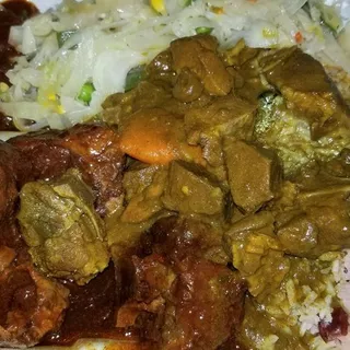 Jerk Chicken and Oxtail Combo (Half Spicy)