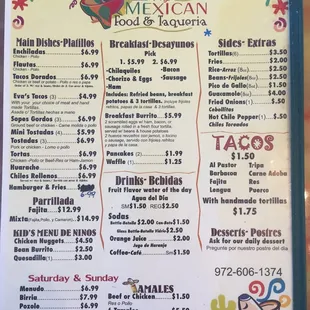 They also have specials daily posted on their board