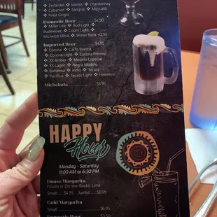 happy hour menu