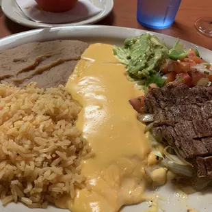 steak and a enchilada