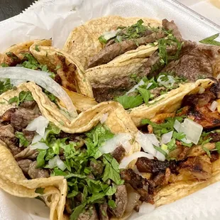 Asada, Al Pastor and Lomo Tacos