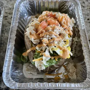 a salad in a container