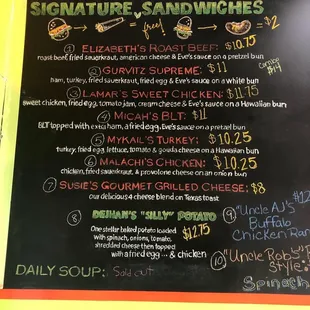 menu