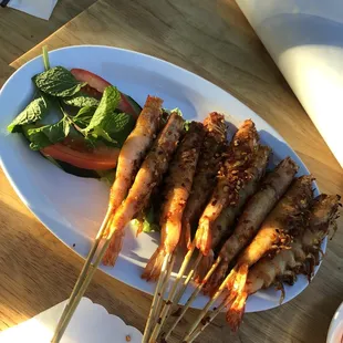 Bomb ass shrimps skewers  so much flavors!