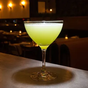 Rosalind: London Dry Gin, Cucumber Water, Pressed Lime, Thai Basil Infusion &amp; Sesame Oil