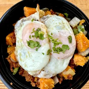 Sweet Potato Chorizo Hash Breakfast Bowl