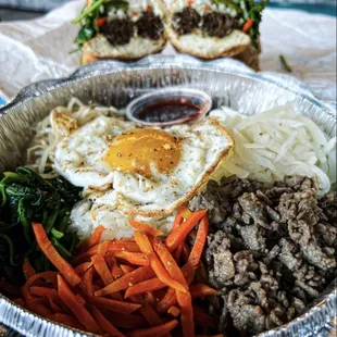 Bibimbap and banh mi