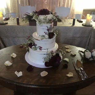 Wedding cake for my big day! It was beautiful and delicious!