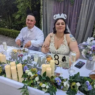 My husband and I enjoying the food!