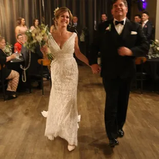 After nuptials strut down the room