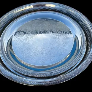 Silver serving tray