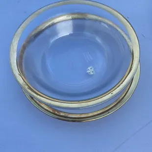 Gold and glass bowl and trays