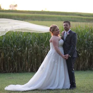 Sunsets out by the corn past the parking lot