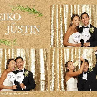 Honeylux backdrop with our newest edition of props for the newlyweds!