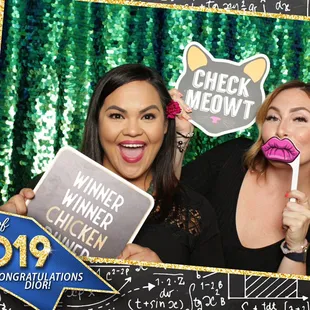 2019 Graduation party with peacock backdrop