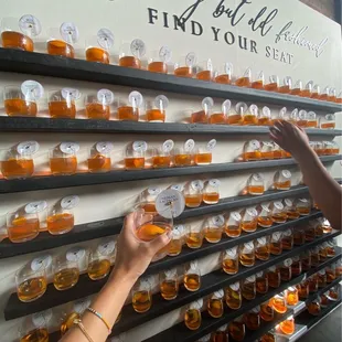 Old Fashioned drinks with our guests names and table numbers on the &quot;orange&quot; garnish.