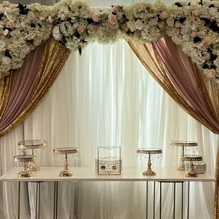 Modern Dessert table set up for a Engagement Party