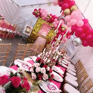 Barbie themed tablescape