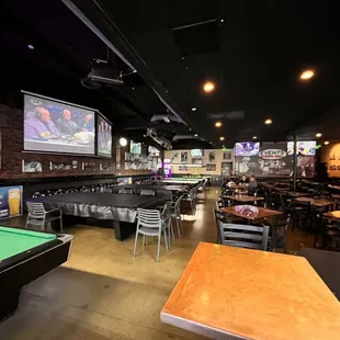 Inside billiards area.