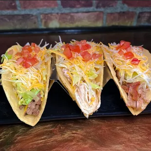 American Tacos. Carne Asada, Chicken or Carnitas.