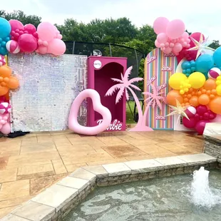 Barbie Pool party set  up by Events that Pop!