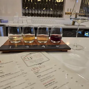 A quick little example of what the tasting flight looks like