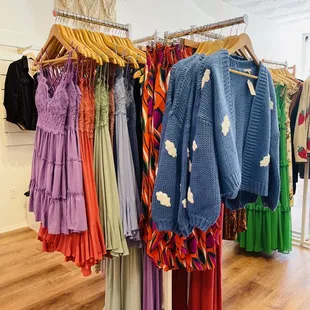 Dresses and sweaters