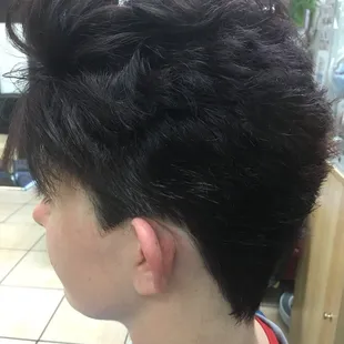 Went from mid-back length to pixie, and am so happy with the results.