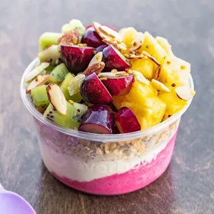 a bowl of fruit and yogurt