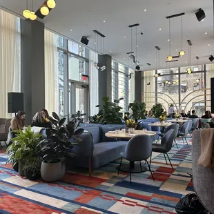 Seating area near the coffee bar