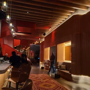 the lobby of a hotel