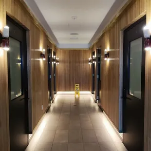 Unisex, multiple bathroom stalls