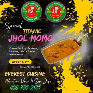 Everest Cuisine  Mountain View || San Jose  408-755-2125  www.neweverestcuisine.com