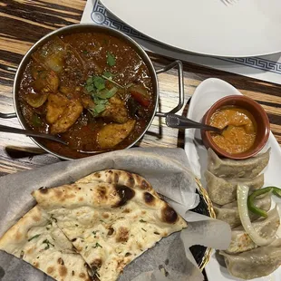 Garlic Naan, Kadai Chicken Masala