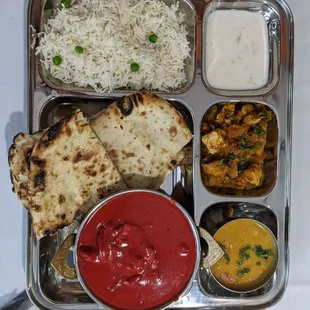 Butter chicken, thali
