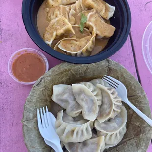 Chicken momo and jhol momo