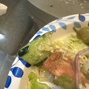 Soggy cucumber and mushy tomato