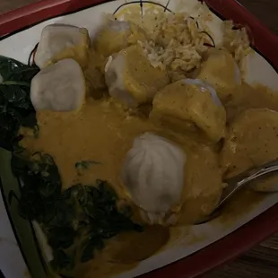 a plate of food on a table