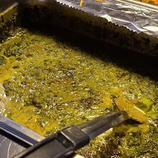 a pan of food being prepared